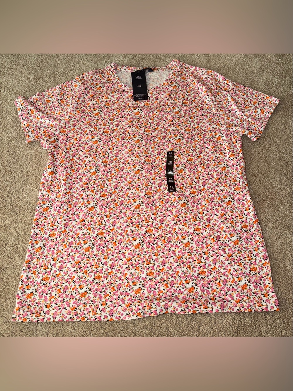 Floral Short Sleeve Tee Size 18